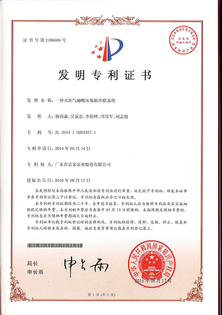 一（yī）種火炬氣抽氣壓（yā）縮機串聯係統