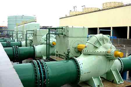 KPS係列單級雙吸離心泵（bèng）在鎮（zhèn）海煉化使用現場