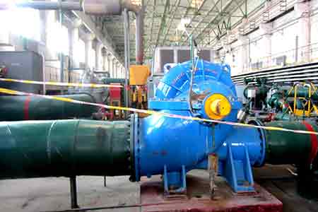 KPS係列單級雙吸離心（xīn）泵在酒鋼節能改造項目中使用-現場