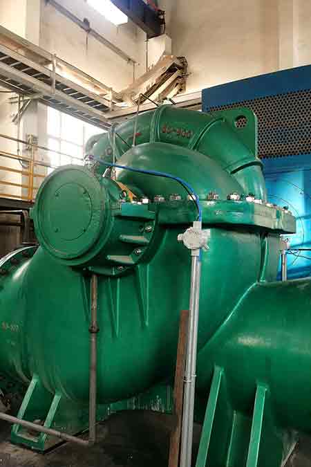 KPS係列單級雙吸離心（xīn）泵在鄂爾多（duō）斯新航能（néng）源有（yǒu）限公司循環水泵節能改造使用現場