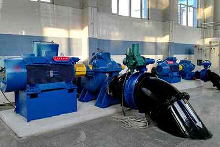 KPS係列單級雙吸離心泵在（zài）沈陽砂（shā）山泵站水泵節能改（gǎi）造使用現（xiàn）場